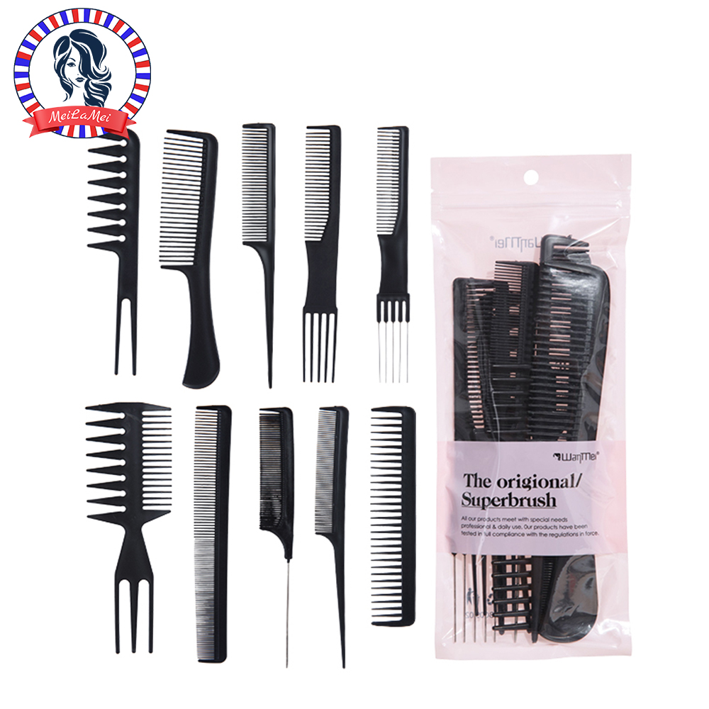 Hair Care Essential - 10-częściowy zestaw grzebieni do włosów, antystatyczny