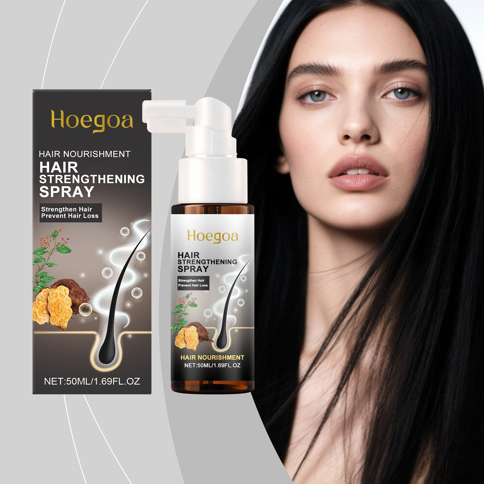 Hair Care For Hair Fall - Hoegoa Spray wzmacniający włosy, serum odżywiające