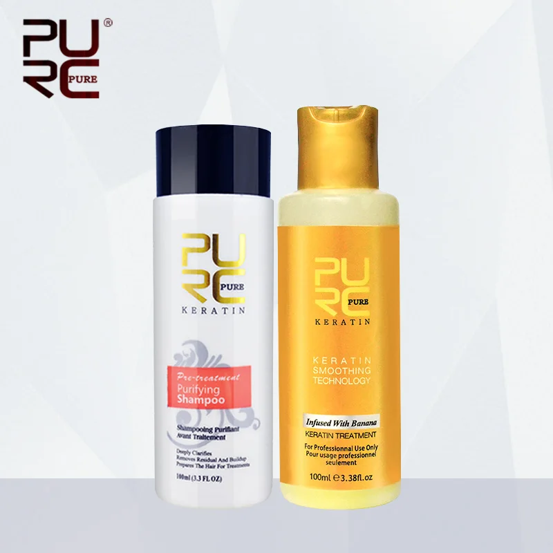Hair Care Keratin Shampoo - Zestaw PURC: Szampon z keratyną i