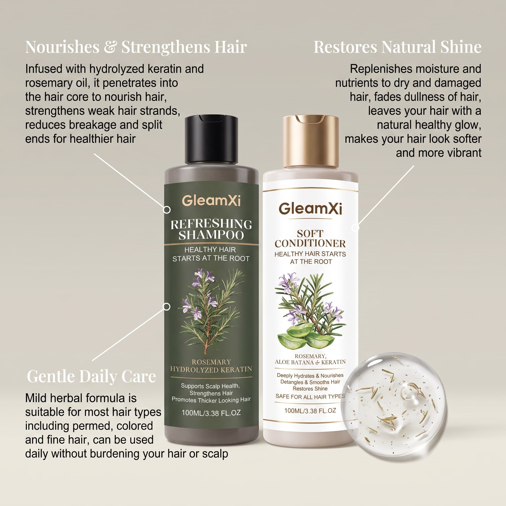 Zestaw szamponu i odżywki z ro – Hair Care Keratin Shampoo recenzja i cena